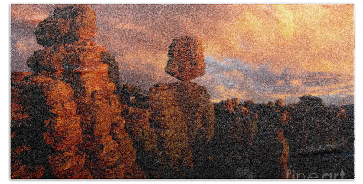 Chiricahua National Monument Hand Towel featuring the photograph Sunset at Chiricahua by Keith Kapple