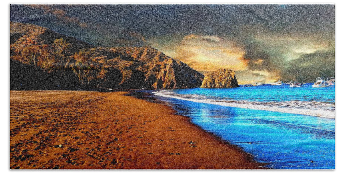 Sunset Hand Towel featuring the photograph Sunset Beach by Dave Zumsteg