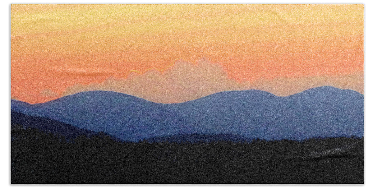 Sunset Hand Towel featuring the digital art Sunset in the Blue Ridge Mountains by Susan Hope Finley