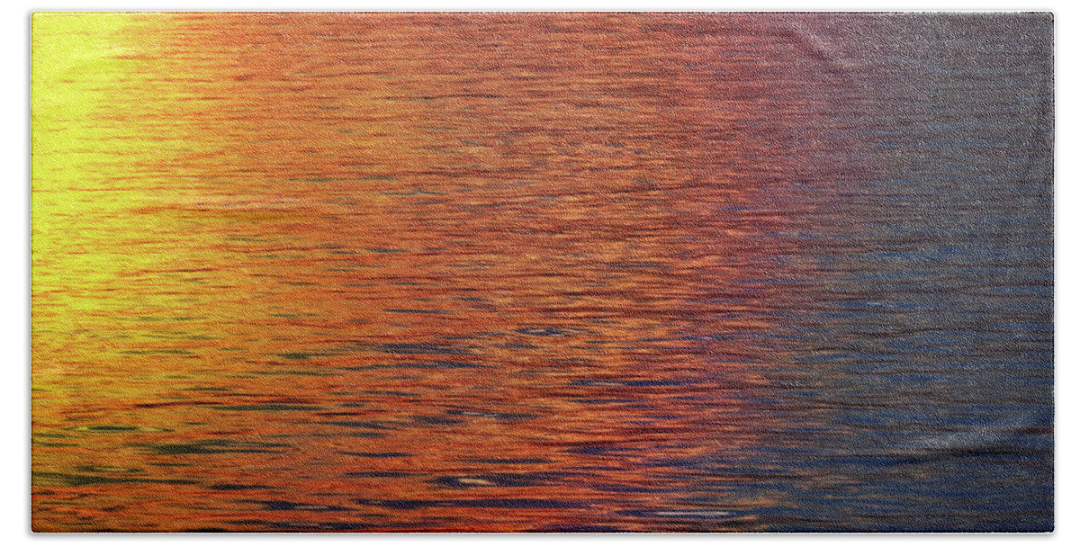 Water Hand Towel featuring the photograph Sunset Reflections by Rod Seel