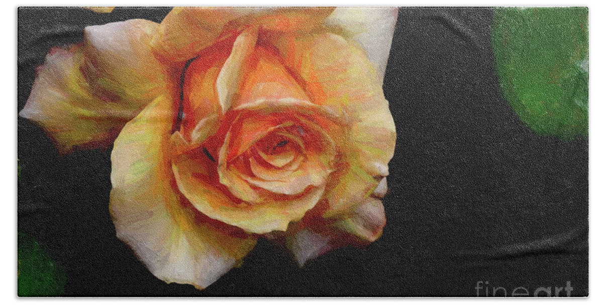 Hybrid Hand Towel featuring the photograph Sunstruck Rose by Diana Mary Sharpton