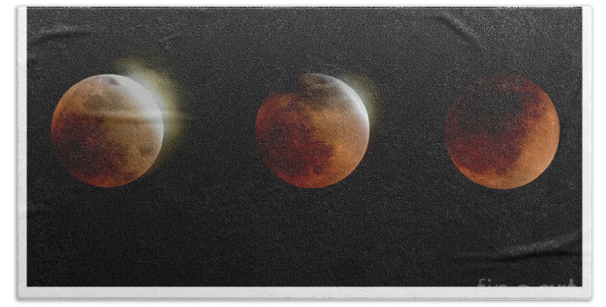 Moon Bath Towel featuring the photograph Super Flower Blood Moon Eclipse by Lisa Manifold