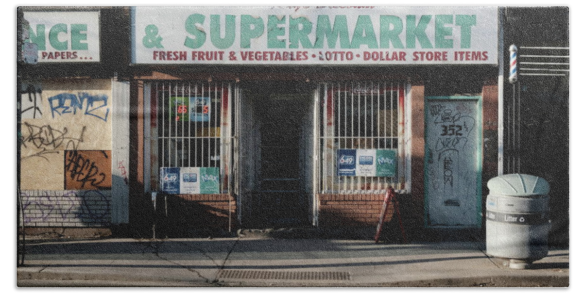 Storefront Hand Towel featuring the photograph Super by Kreddible Trout