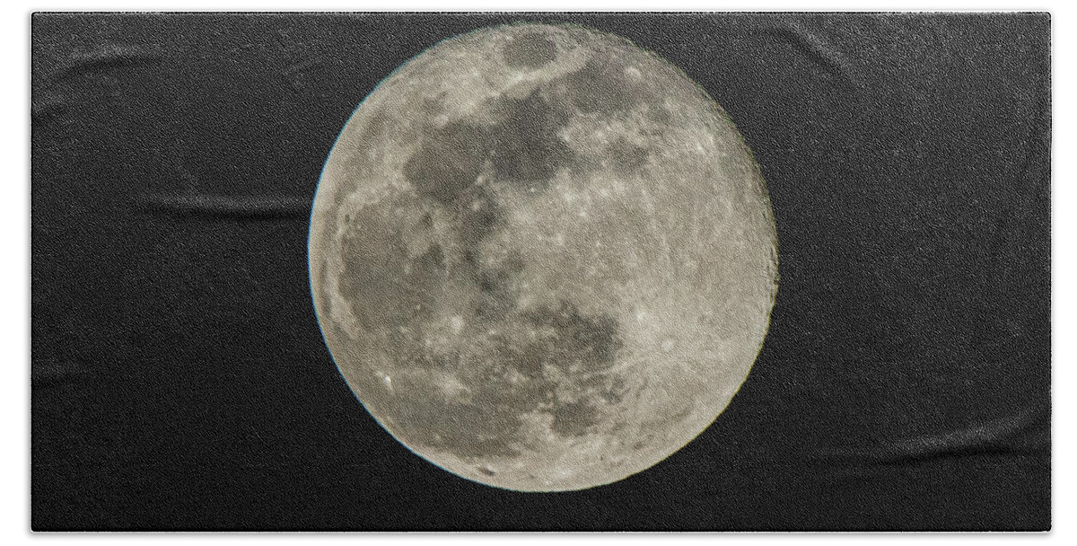 Moon Hand Towel featuring the photograph Supermoon by Mary Ann Artz