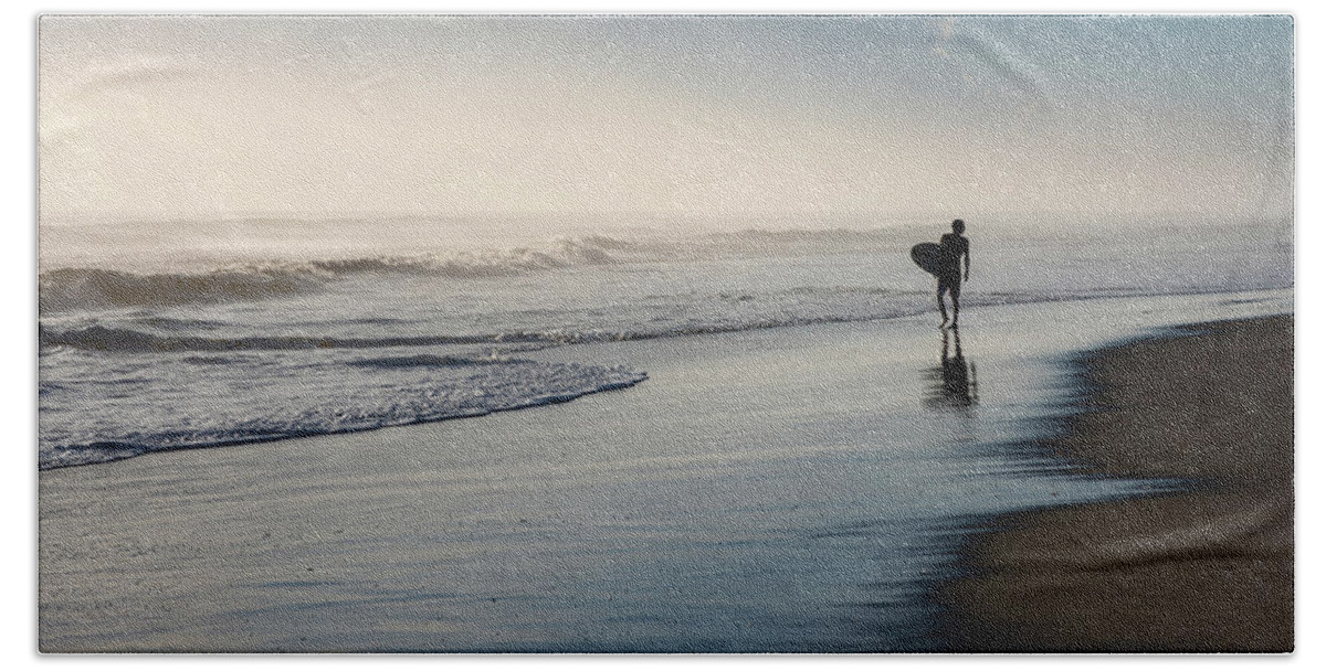 Surfer Hand Towel featuring the photograph Surfer Moment of Grace by Laura Fasulo