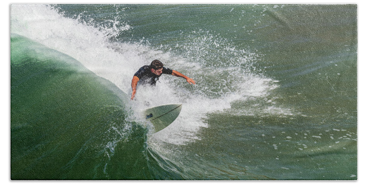 San Diego Bath Towel featuring the photograph Surfer - Sports Photography by Amelia Pearn