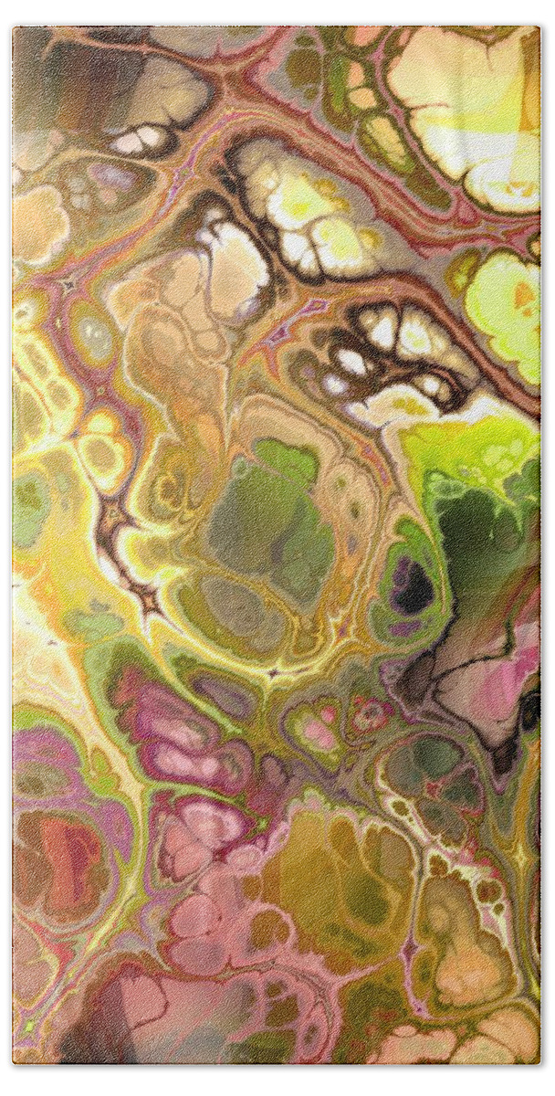 Colorful Bath Towel featuring the digital art Suroto - Funky Artistic Colorful Abstract Marble Fluid Digital Art by Sambel Pedes