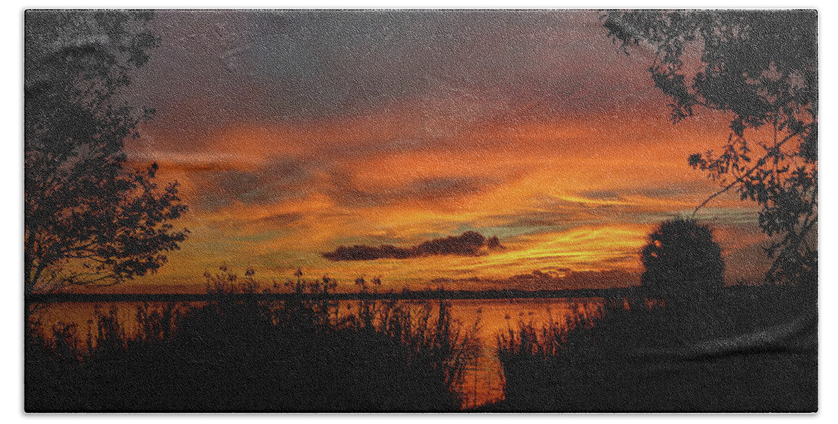 Sunset Hand Towel featuring the photograph Surrender to Nightfall by Randall Allen