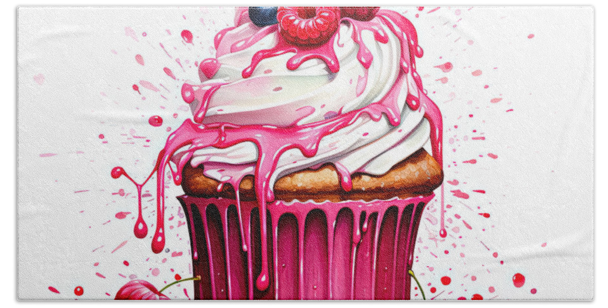 Cupcakes Bath Towel featuring the digital art Sweet Indulgence by Lourry Legarde