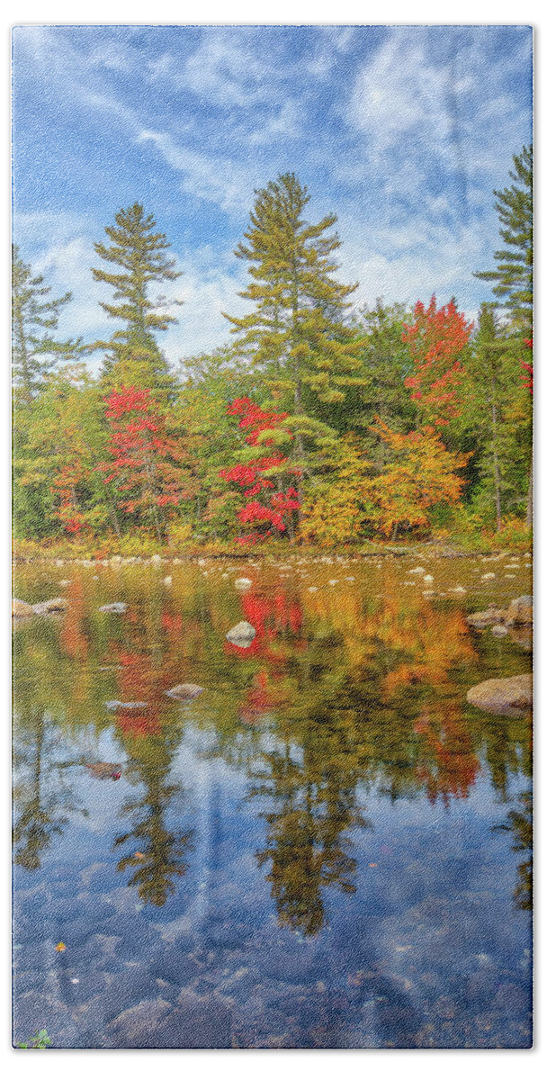 Swift River Bath Towel featuring the photograph Swift River New Hampshire Kancamagus Highway Fall Foliage by Juergen Roth