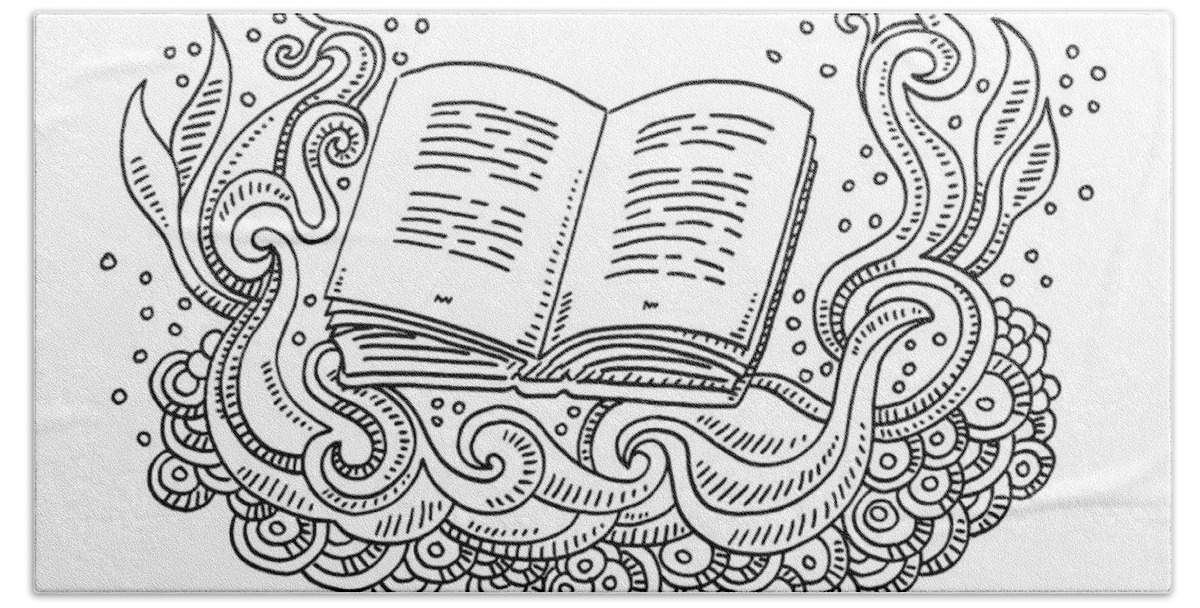 Swirl Doodle Open Book Drawing Drawing by Frank Ramspott - Pixels