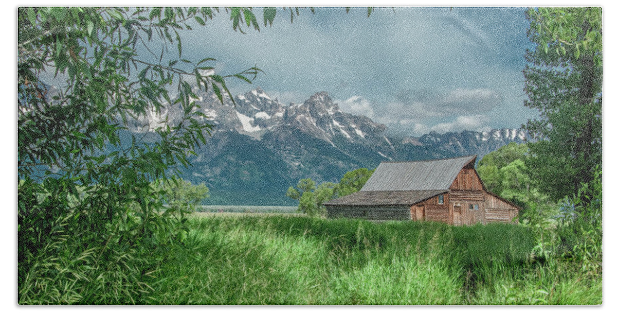 Barn Hand Towel featuring the photograph T A Moulton Barn, Grand Tetons by Marcy Wielfaert