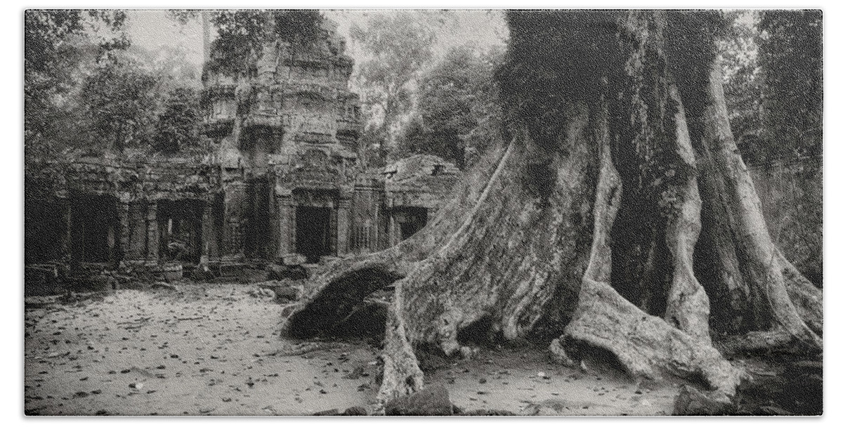 Ta Prohm Bath Towel featuring the photograph Ta Prohm Jungle Temple Ruins In Cambodia by Artur Bogacki