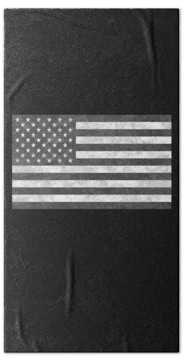 Funny Bath Towel featuring the digital art Tactical USA Flag Retro by Flippin Sweet Gear