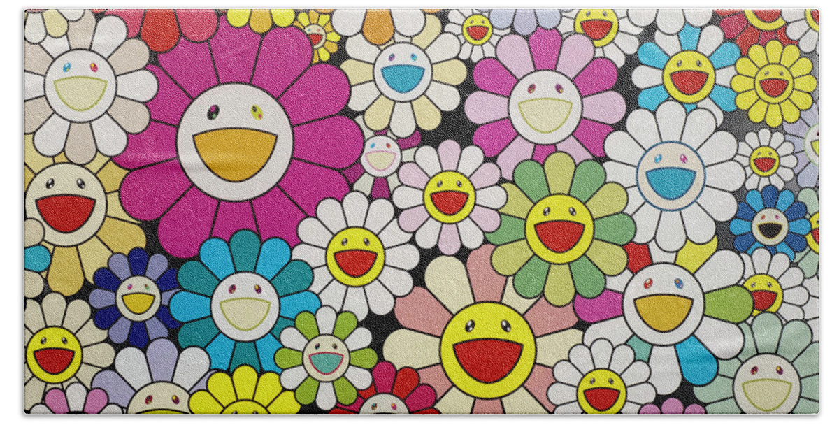 Takashi Murakami Flowers Happy Smile Flower posters Bath Towel by Happy Smile  Flower - Fine Art America