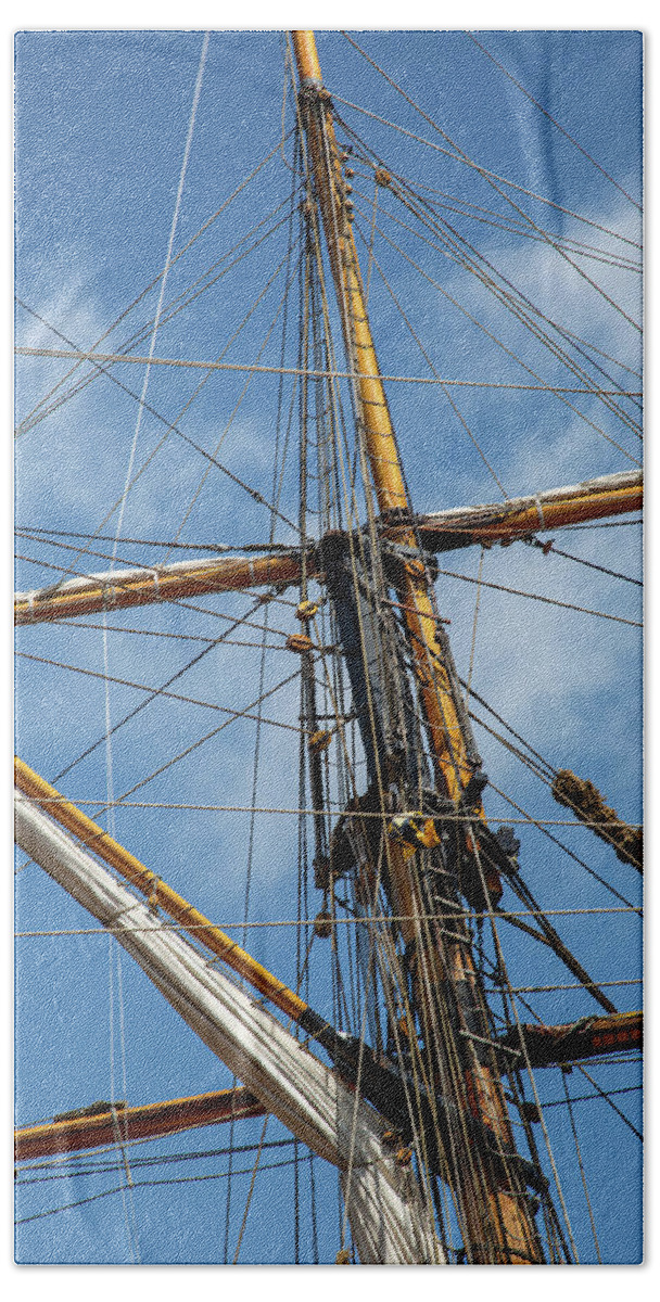 Tall Ship Mast Bath Towel featuring the photograph Tall Ship Mast by Dale Kincaid