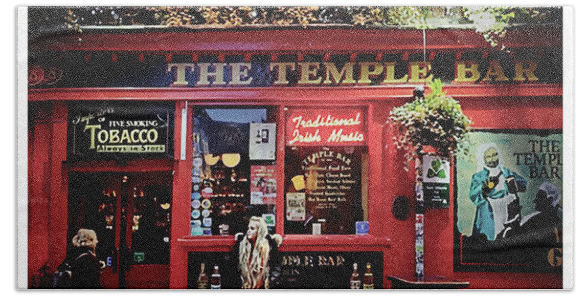 Dublin Bath Towel featuring the photograph Temple Bar District in Dublin by Peggy Dietz