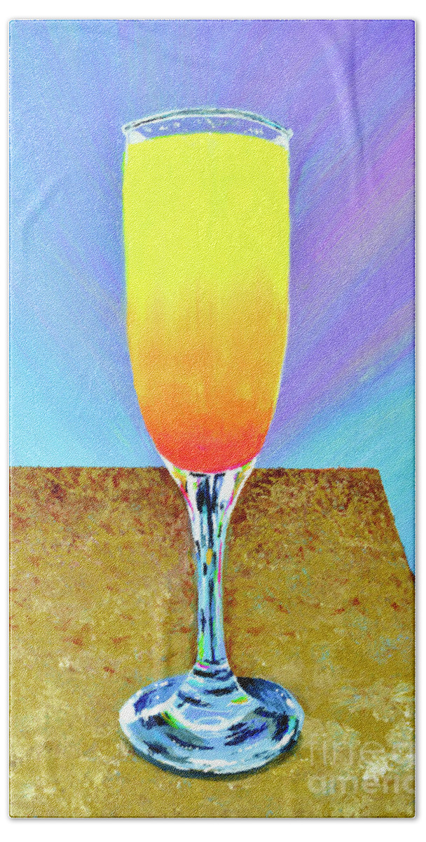Tequila Bath Towel featuring the painting Tequila Sunrise by Mary Scott