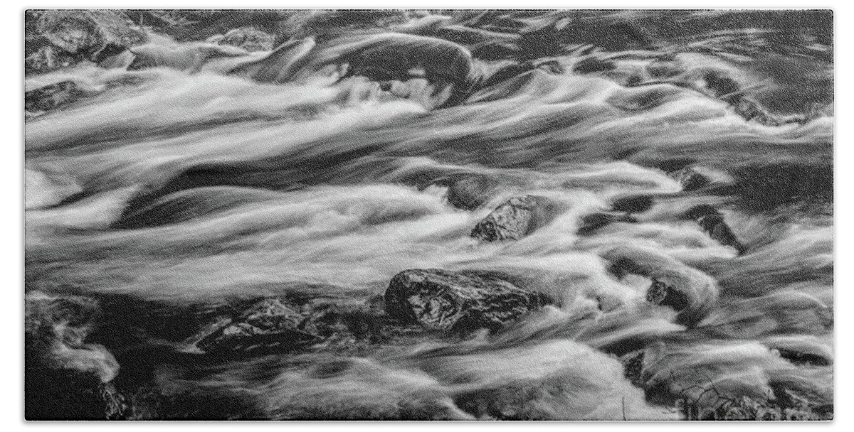 Yosemite National Park Hand Towel featuring the photograph Textures in the River by Daniel Ryan