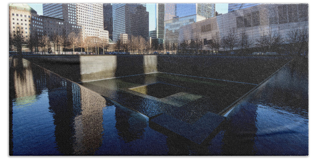 9/11 Bath Towel featuring the photograph For The Survivors - Ground Zero, 9/11 Memorial. New York City by Earth And Spirit