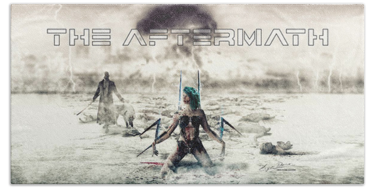 Argus Dorian Hand Towel featuring the digital art The Aftermath The end of her war by Argus Dorian
