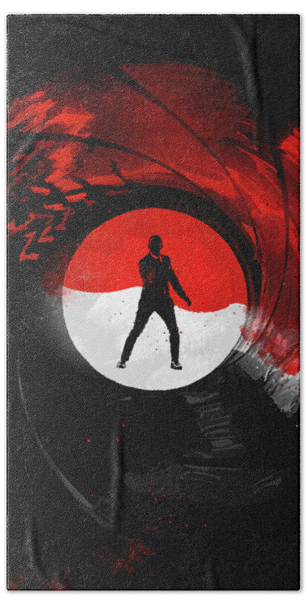 Agent Hand Towel featuring the digital art The Agent by Nikita Abakumov