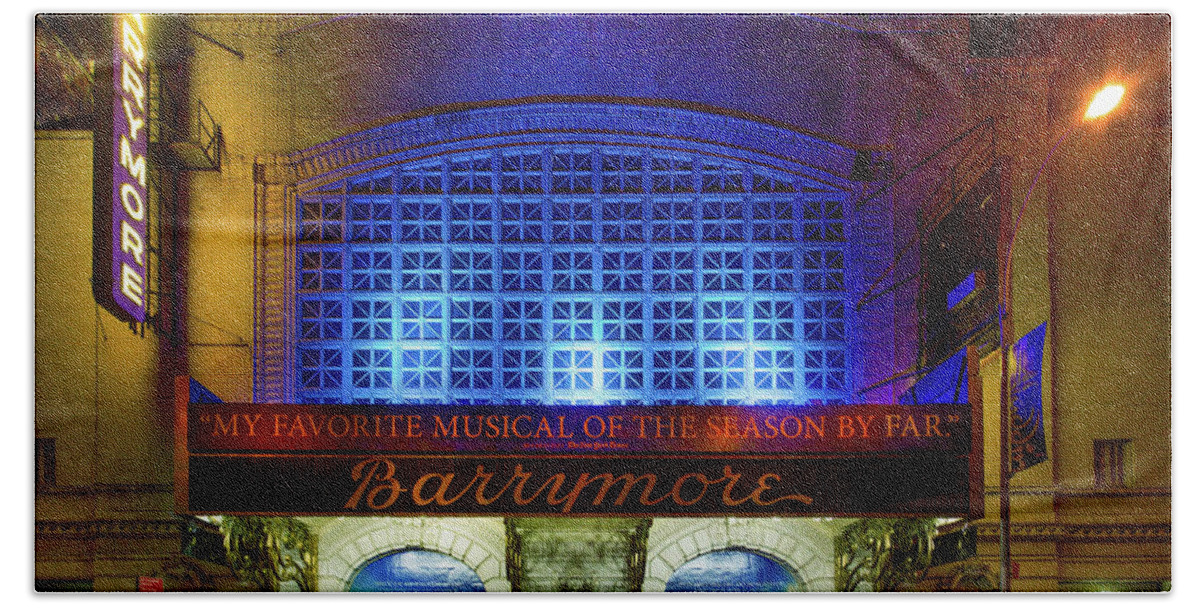 Barrymore Theatre Bath Towel featuring the photograph The Barrymore Theatre NYC by Mark Andrew Thomas