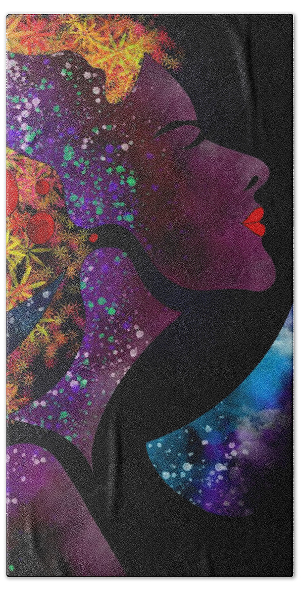 Beauty Hand Towel featuring the painting The beauty of the woman 2 by Patricia Piotrak