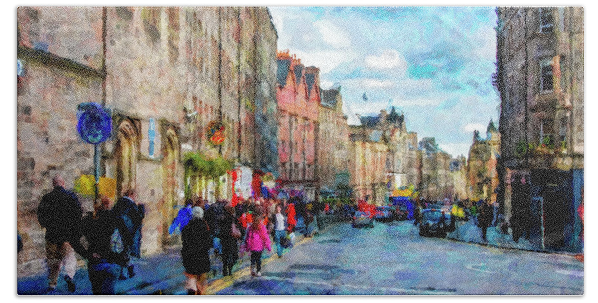 City Of Edinburgh Bath Towel featuring the digital art The City of Edinburgh by SnapHappy Photos