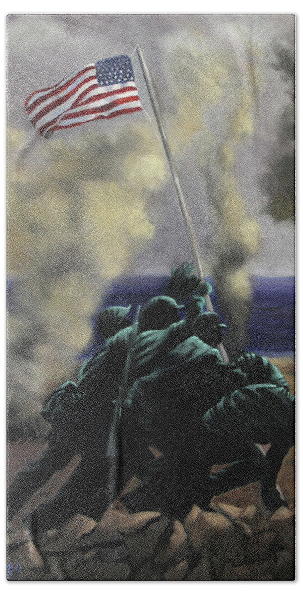 War Bath Towel featuring the painting The Cost Of Freedom by Anthony Falbo