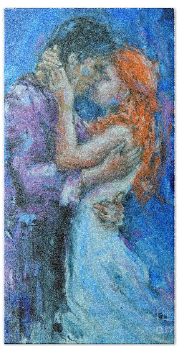 Love Bath Towel featuring the painting The Dance by Dan Campbell