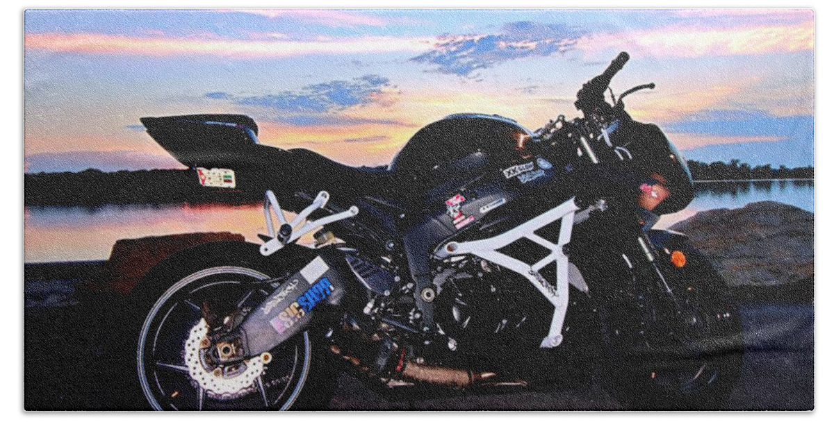 Motorcyle Bath Towel featuring the photograph The Dream Machine by Mary Walchuck