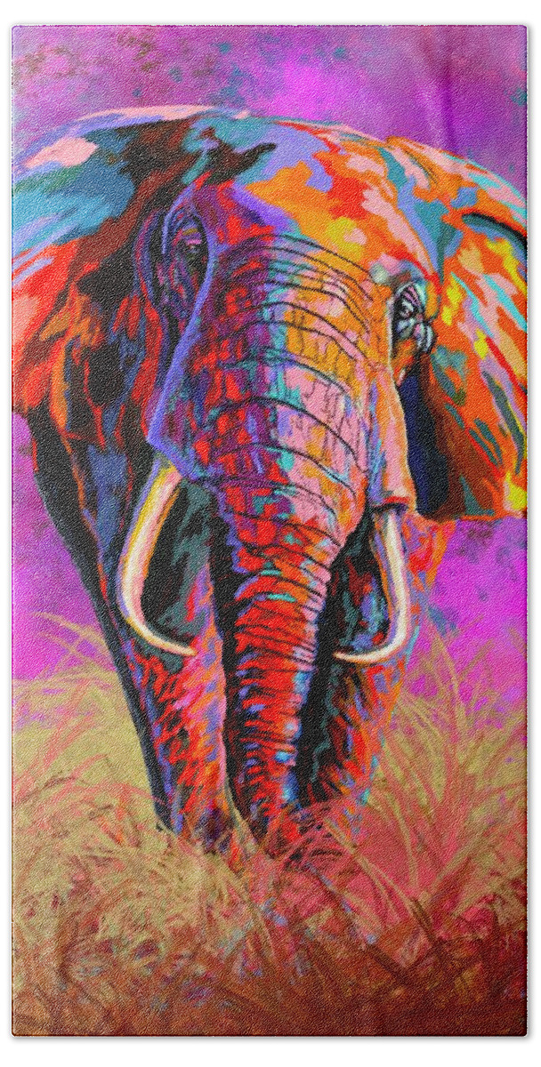 Elephant Hand Towel featuring the digital art The Elephant Dance by Mark Ross