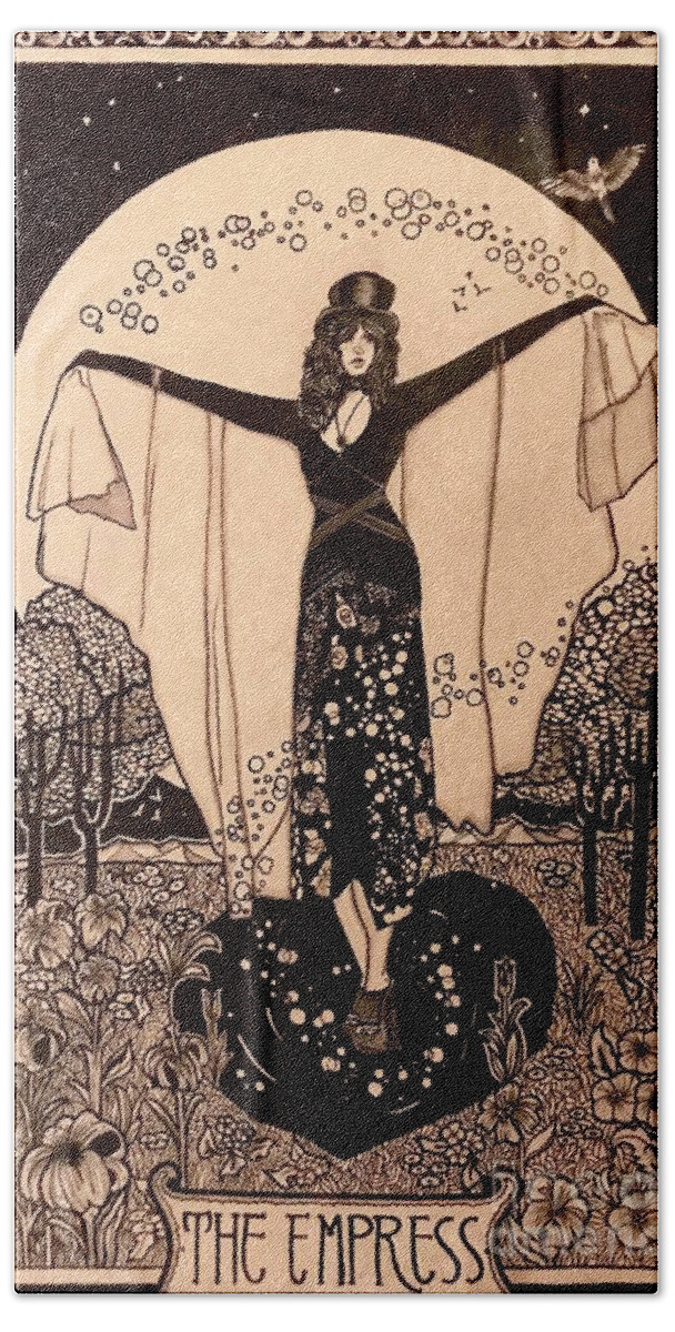 Stevie Nicks Hand Towel featuring the painting The Empress by Kathy Zyduck