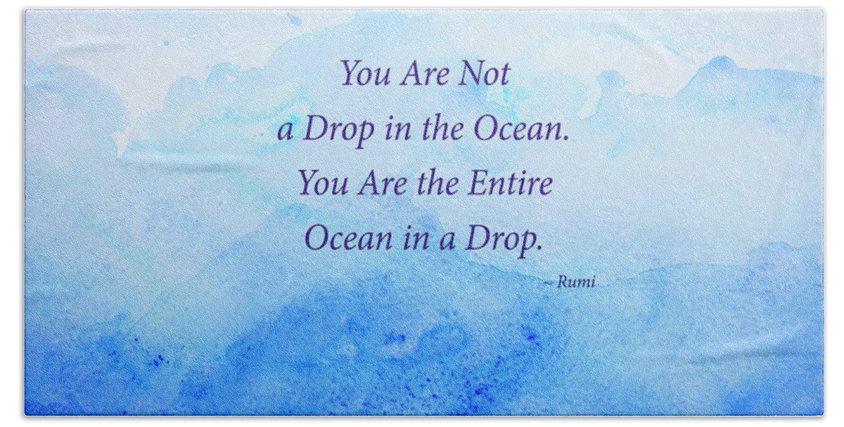 Rumi Hand Towel featuring the painting The Entire Ocean in a Drop by Stella Levi