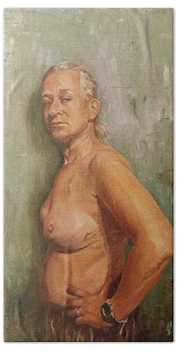 Figure Hand Towel featuring the painting The Fighter by James Andrews