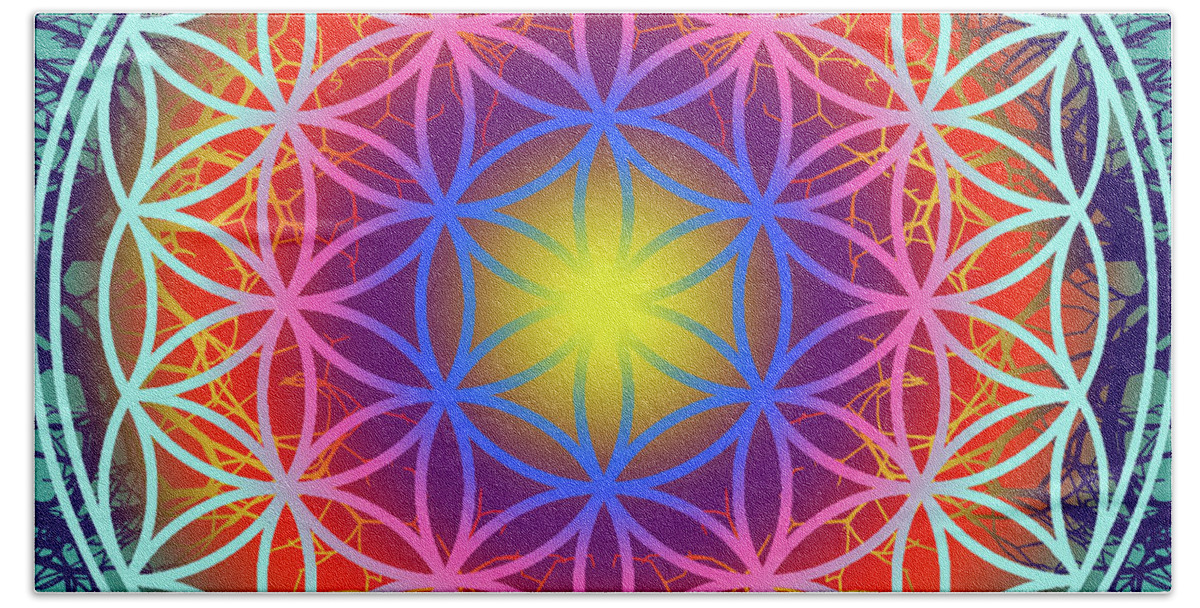 Geometry Hand Towel featuring the digital art Sacred Geometry, No. 3 by Walter Neal