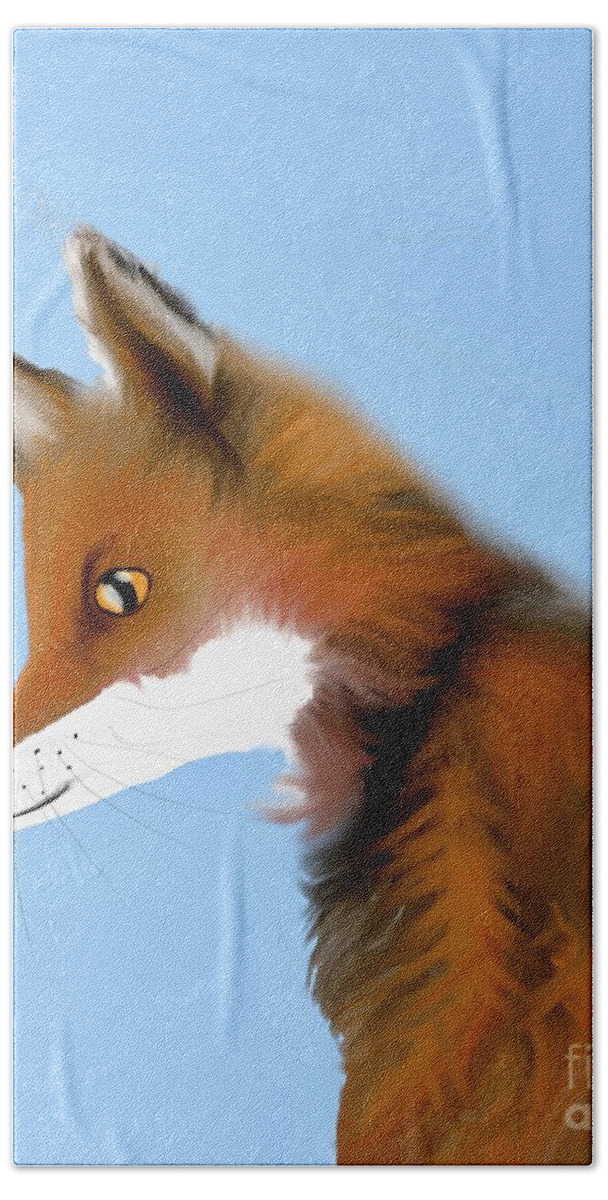 Fox Bath Towel featuring the digital art The fox by Elaine Rose Hayward