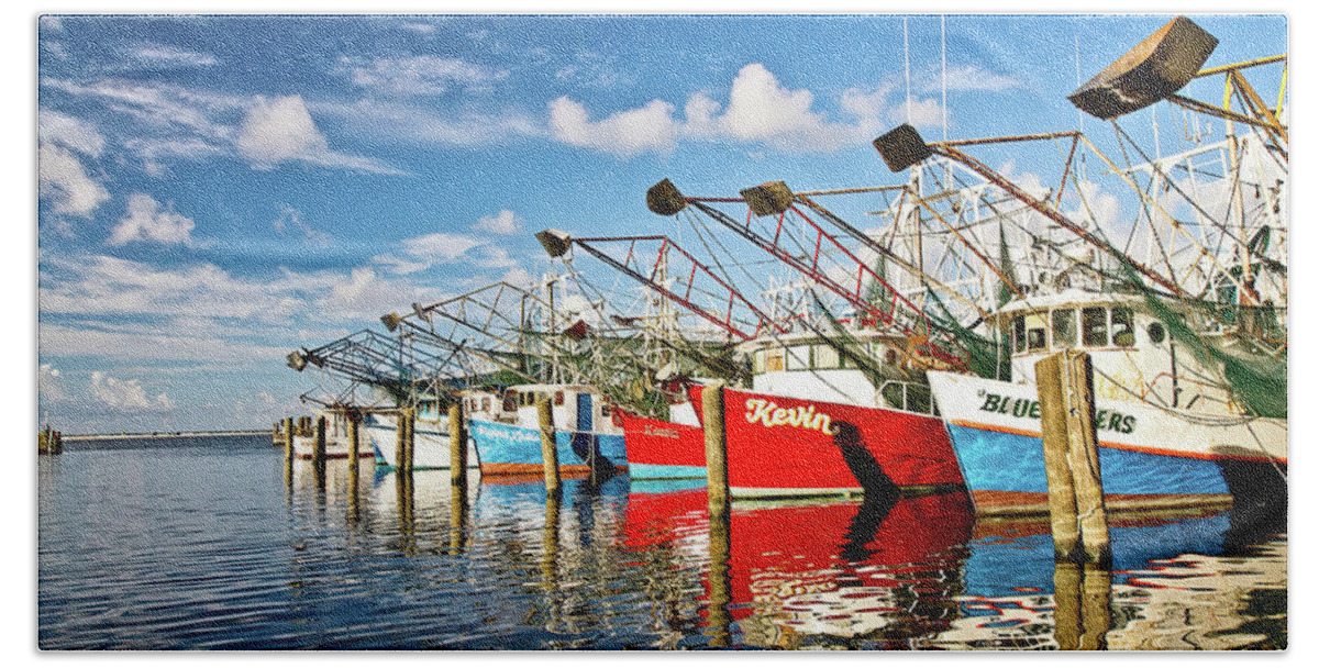 Shrimp Boat Hand Towel featuring the photograph The Front Line by Scott Pellegrin