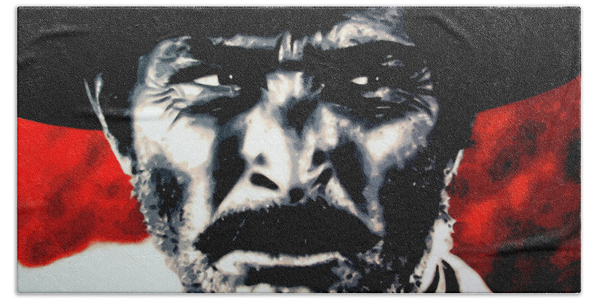  Hand Towel featuring the painting The Good The Bad and The Ugly by Hood MA Central St Martins London