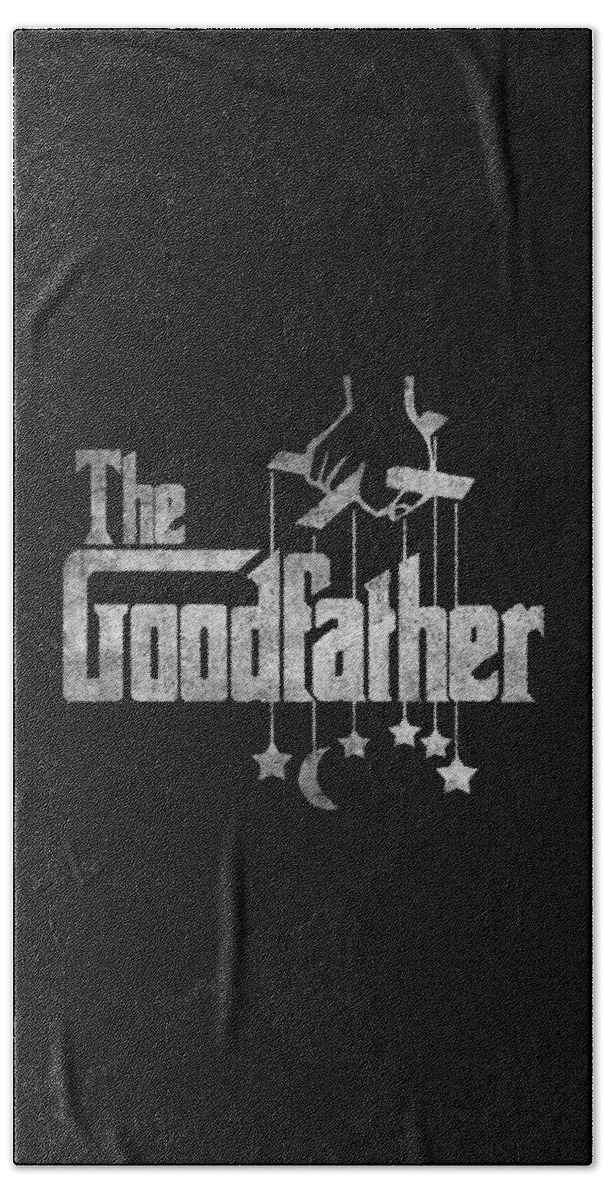 Funny Bath Towel featuring the digital art The Goodfather Retro by Flippin Sweet Gear