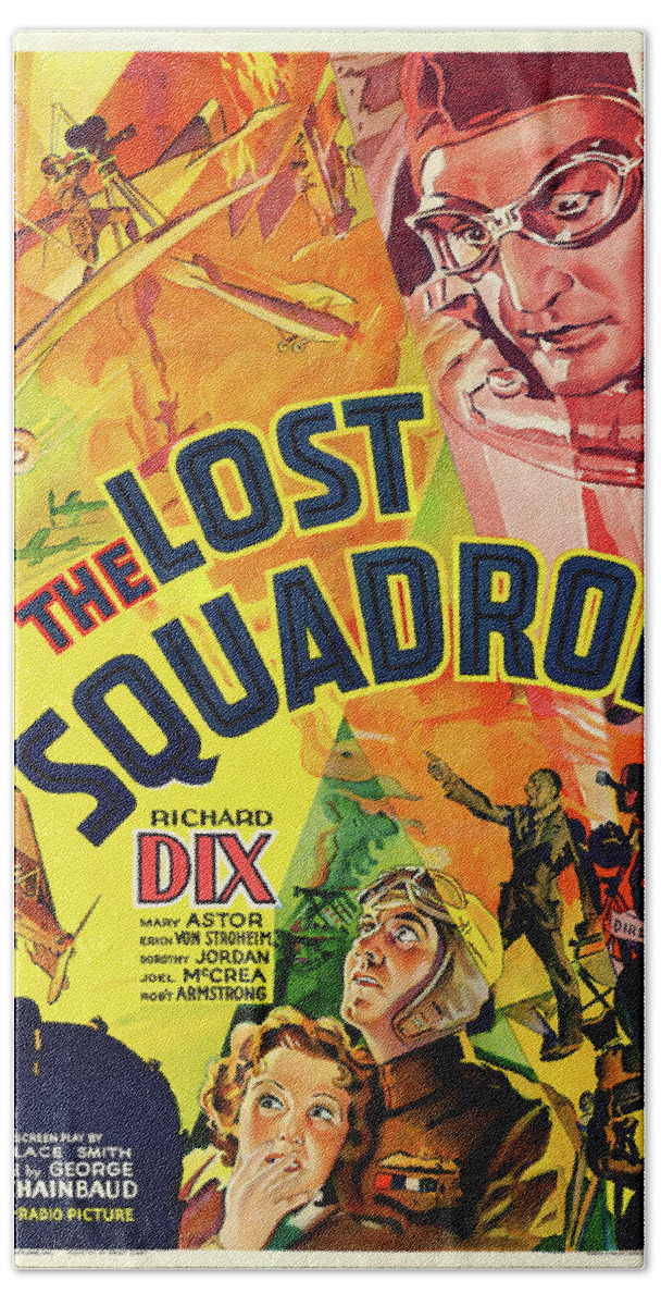 Lost Hand Towel featuring the mixed media ''The Lost Squadron'', 1932 by Stars on Art