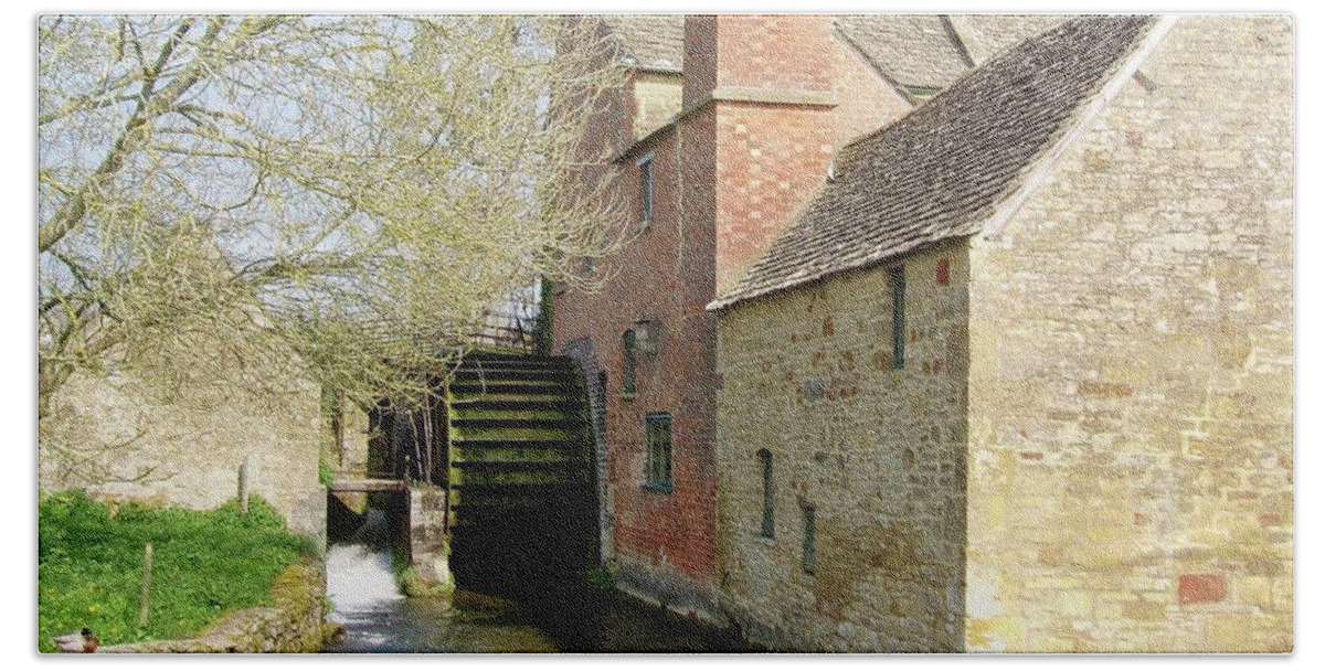England 114-2 Hand Towel featuring the photograph The Mill at Cotswolds England by Douglas Barnett