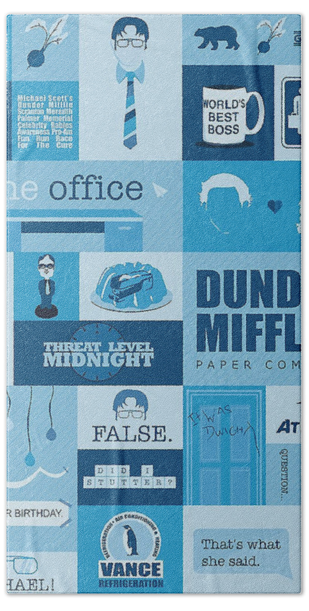 Dunder Mifflin Hand Towel featuring the digital art The Office by Frederick E Driskill