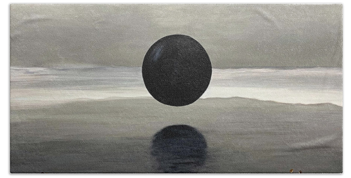 Floating Orb Hand Towel featuring the painting The Orb by Thomas Blood