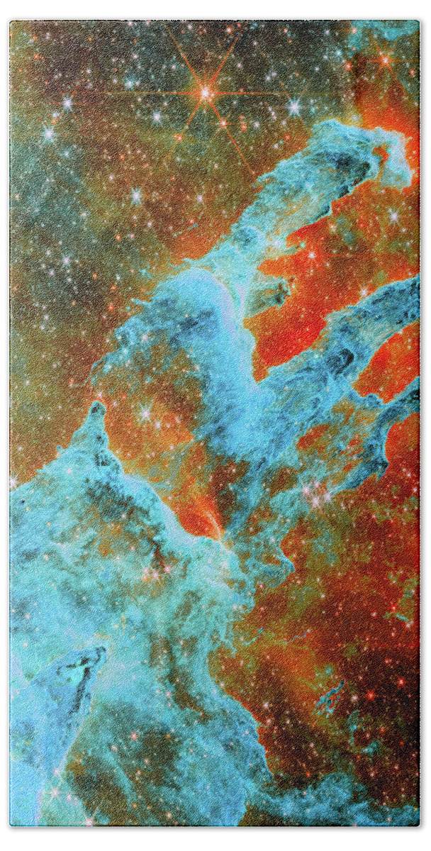 Creation Hand Towel featuring the photograph The Pillars of Creation by Mango Art