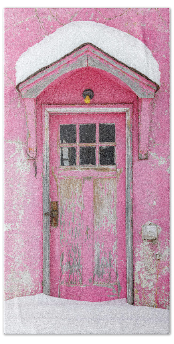 Door Hand Towel featuring the photograph The Pink Door by Darren White