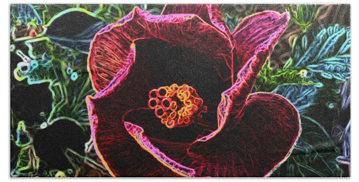 Tulip Bath Towel featuring the photograph The reddish flower by Steven Wills