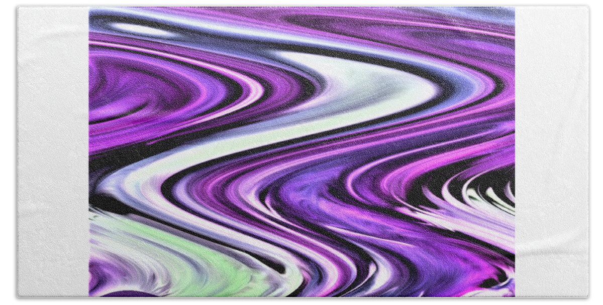 Abstract Bath Towel featuring the digital art The River's Bend - Abstract by Ronald Mills