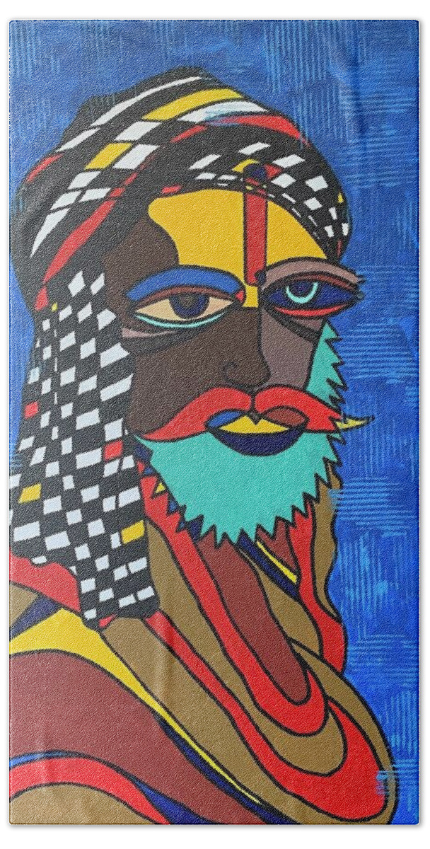 Cubism Hand Towel featuring the painting The Seer by Raji Musinipally